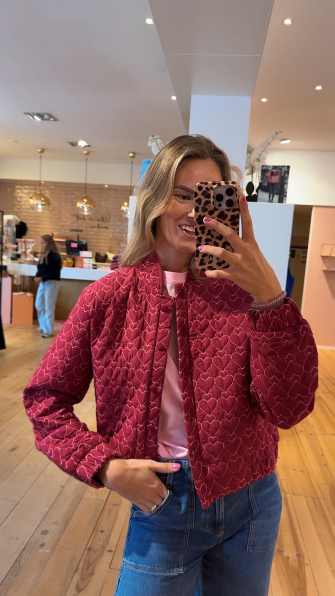 Bomber heart fleur - bordeaux