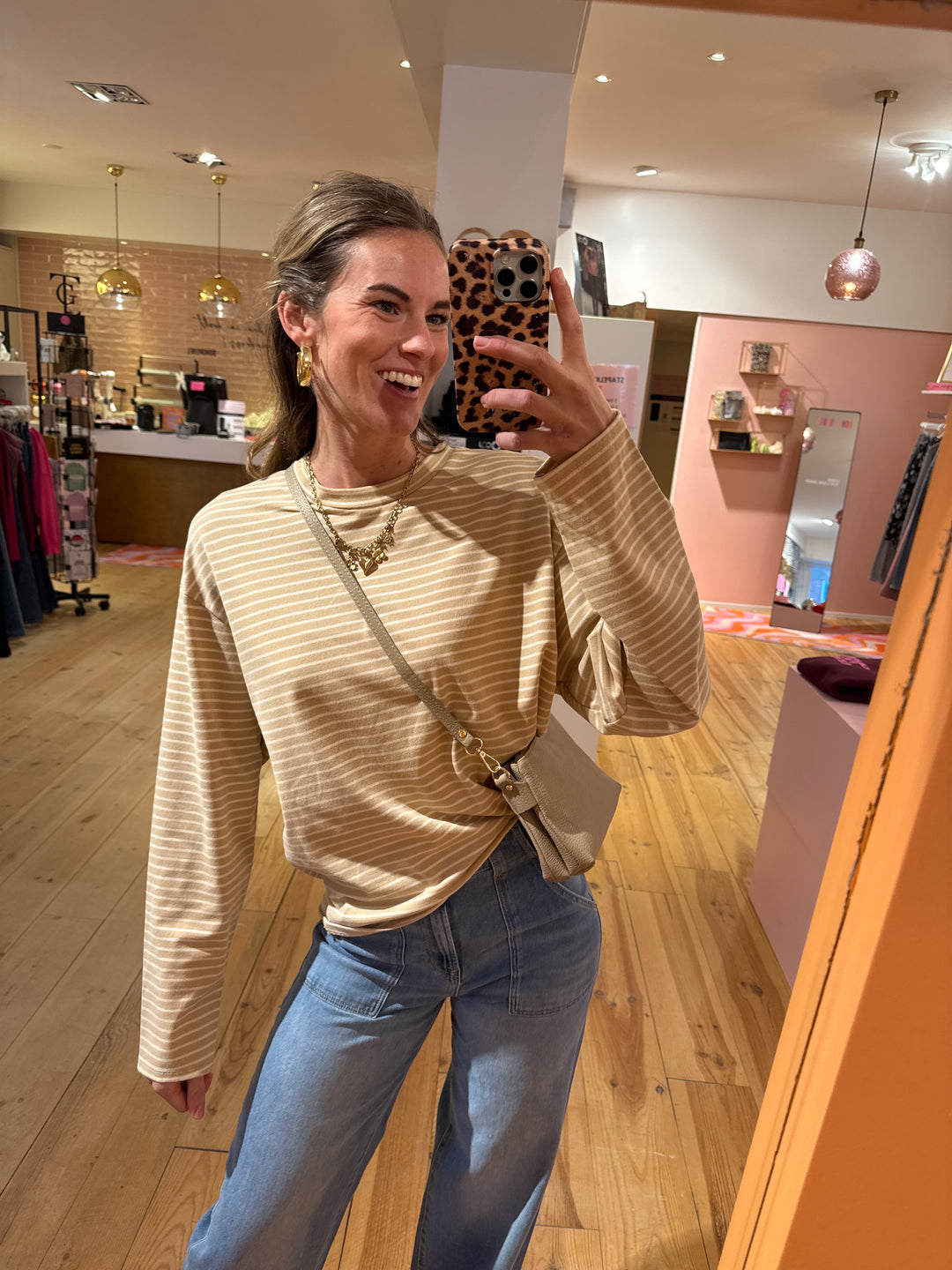 Stripe top - beige