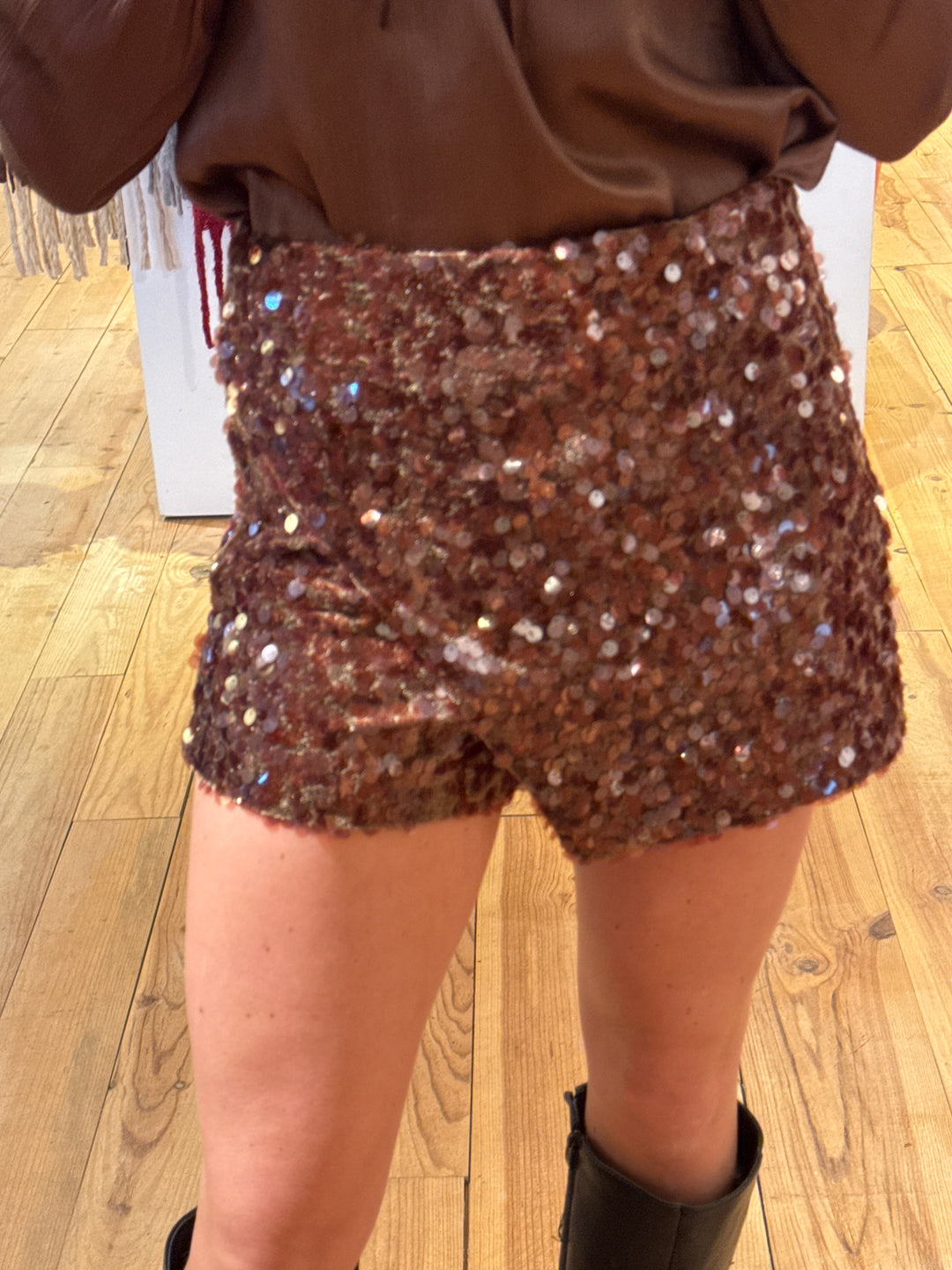 Skort bruin glitter