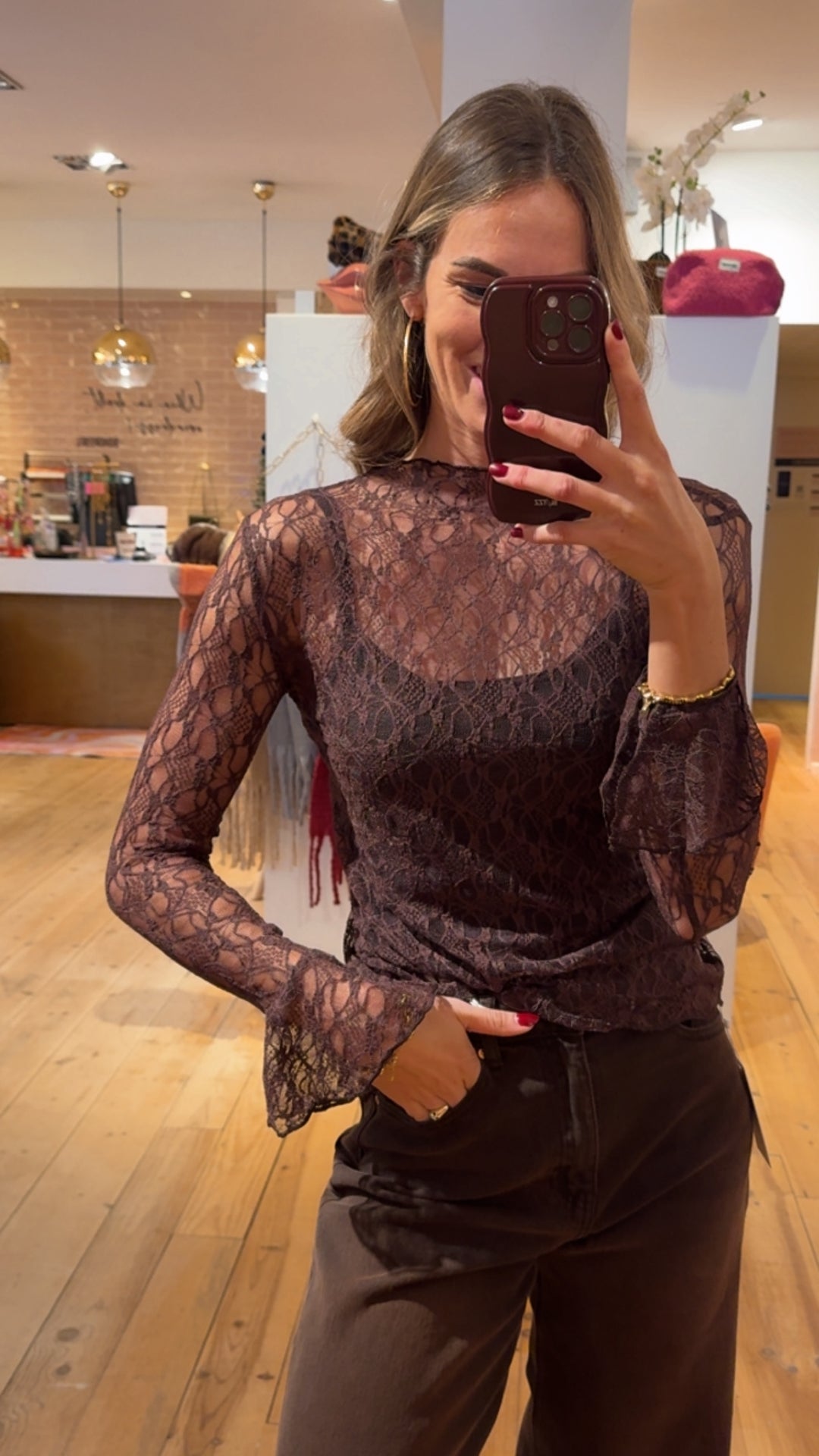 Lace top - bordeaux
