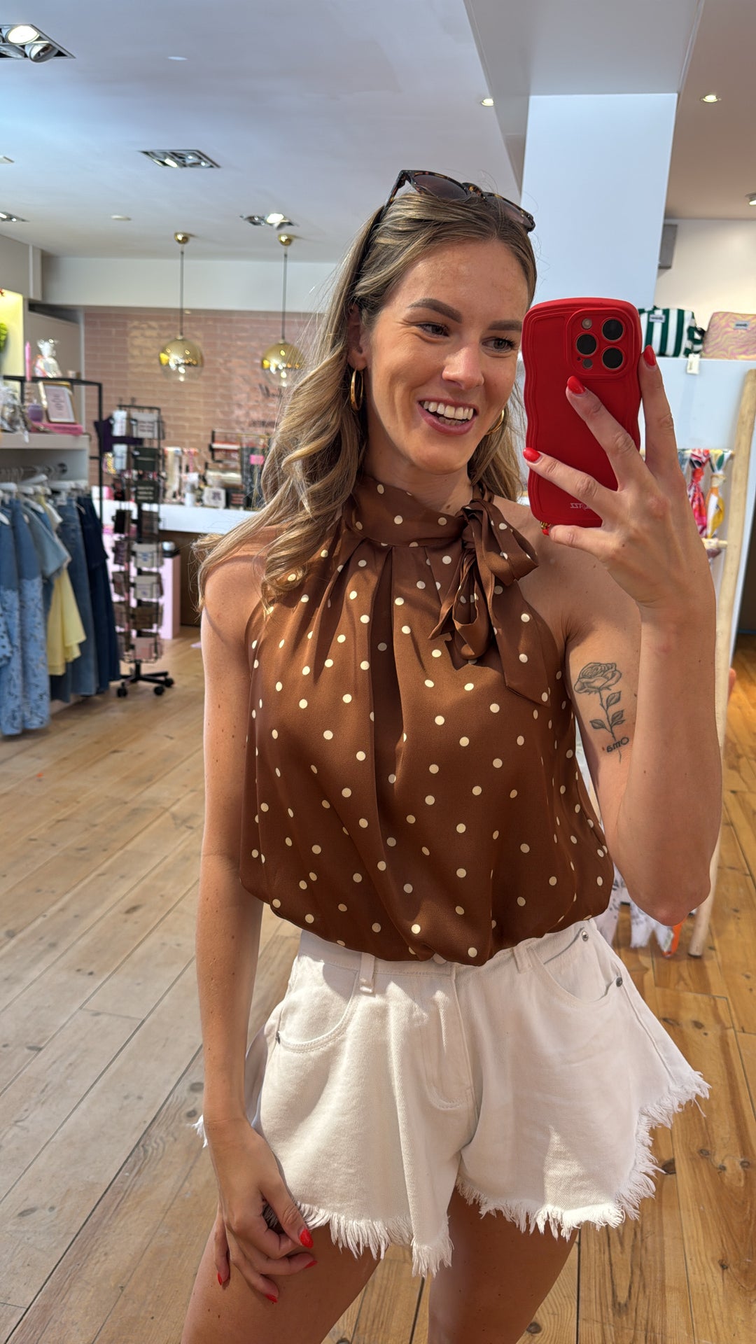 Dot top Loïs - bruin