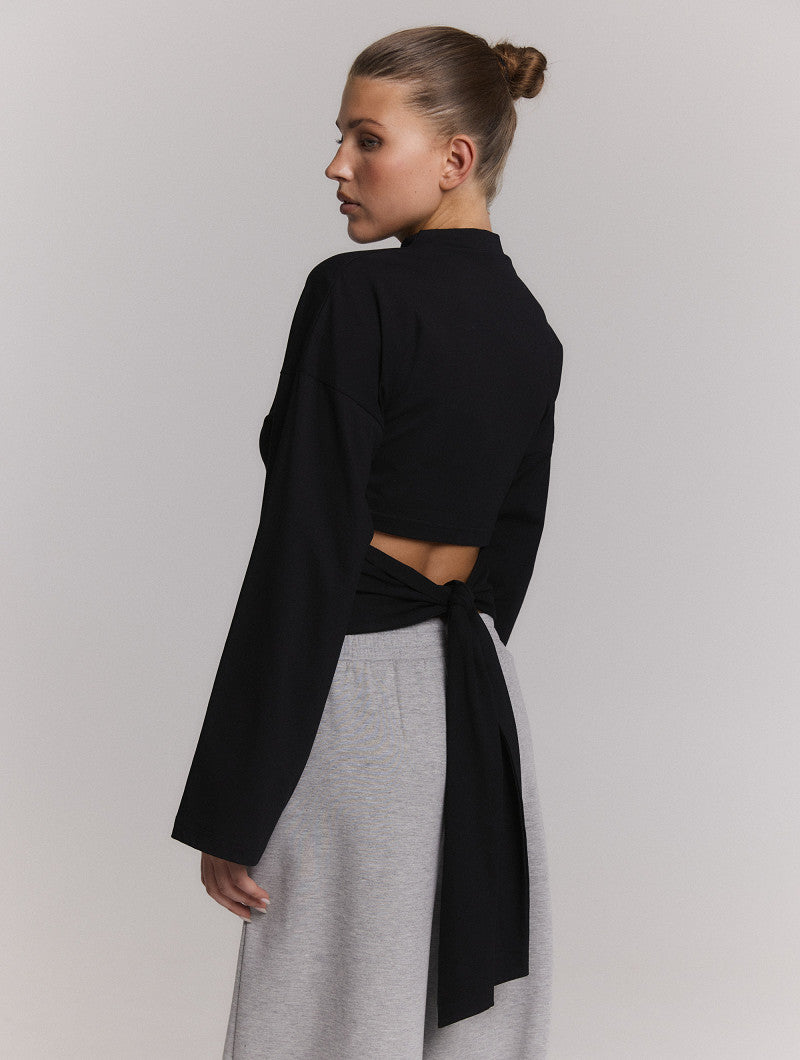 Feather top - zwart