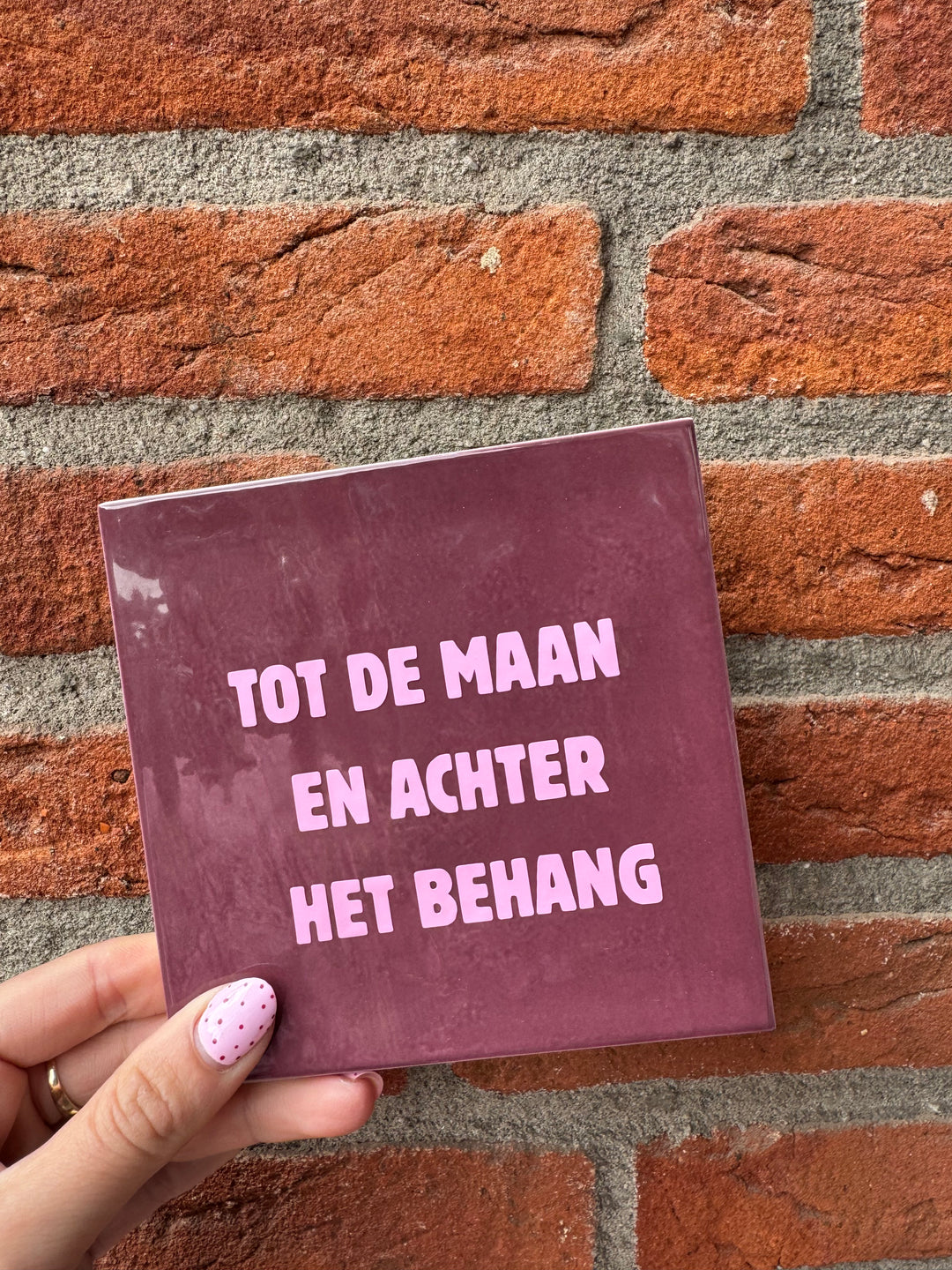 Tegeltje - Tot de maan en achter het behang