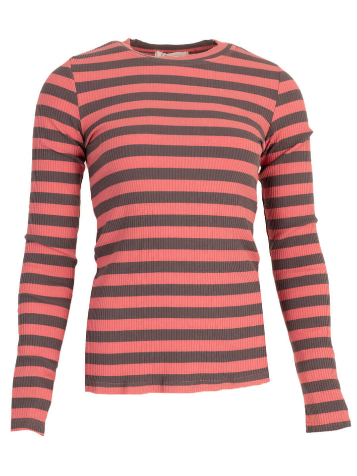 Striped top - pink/grey