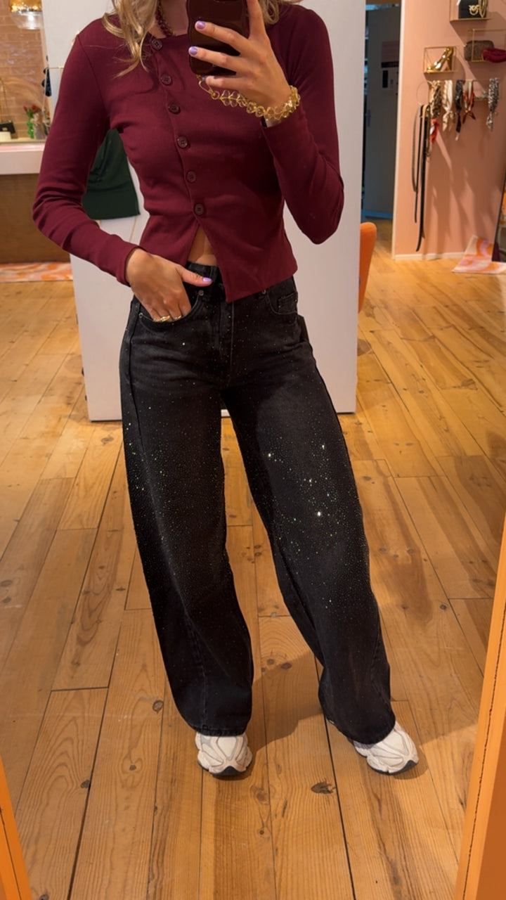 Sparkle jeans - black