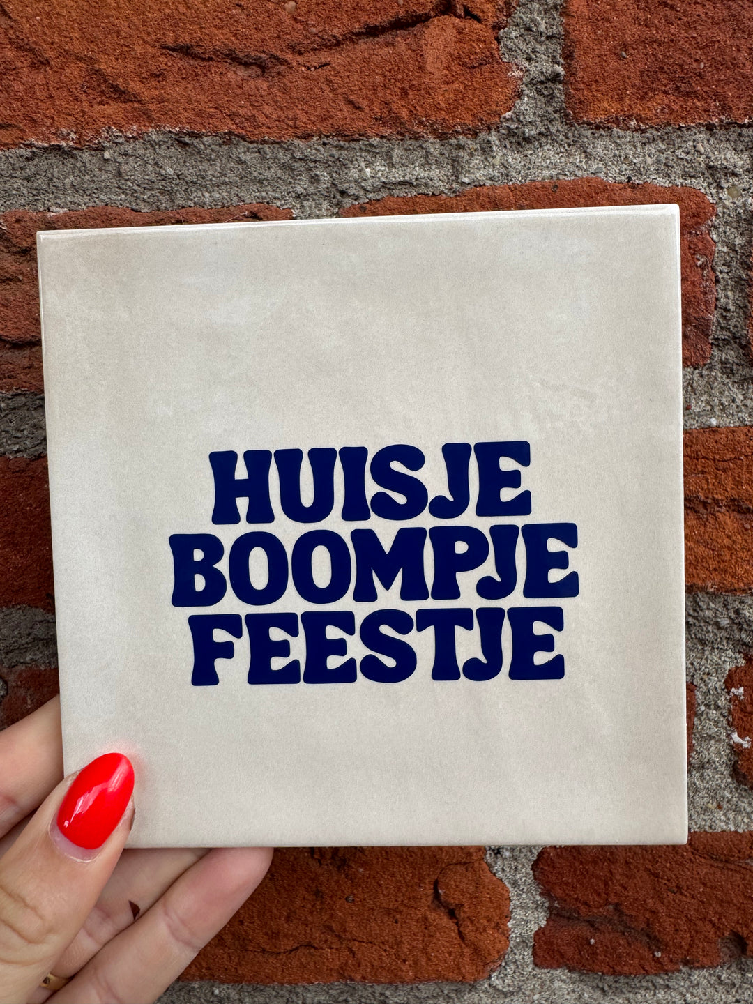 Tegeltje - huisje boompje feestje
