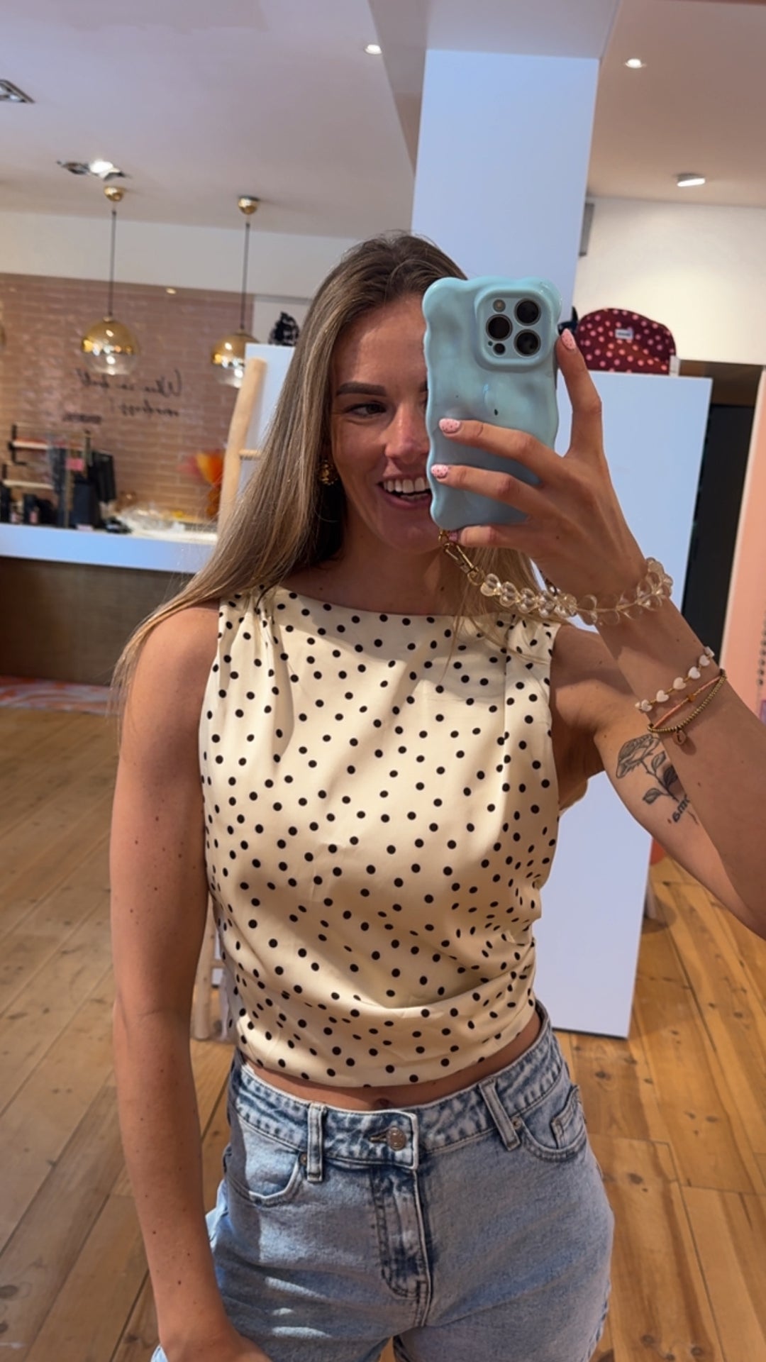 Polkadot top - yellow