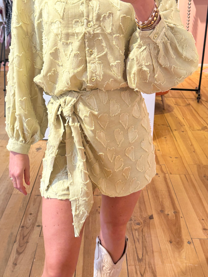 Hearts skort - green