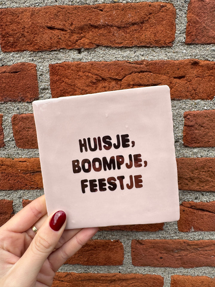 Tegeltje - Huisje Boompje Feestje