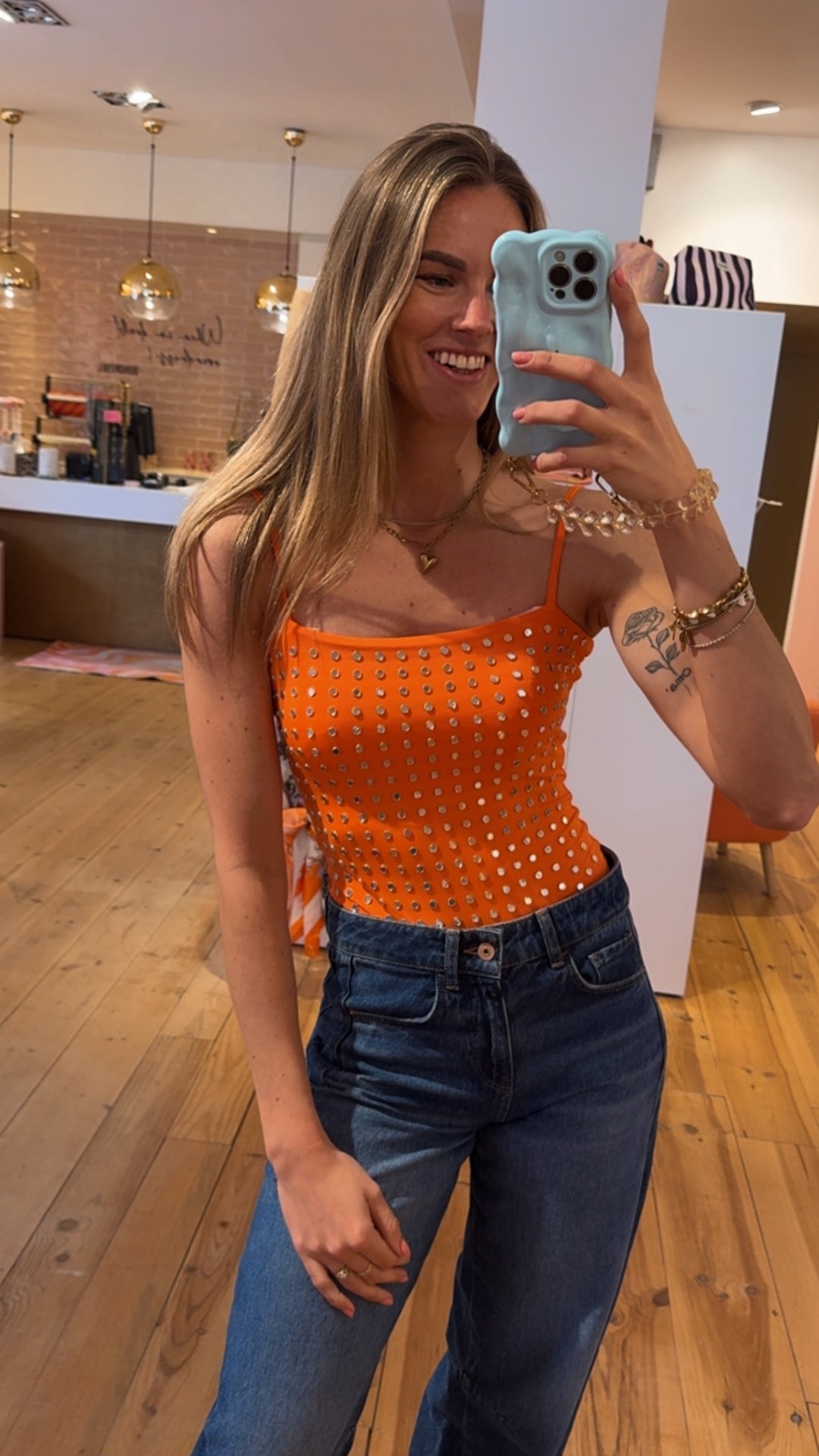 Orange body studs