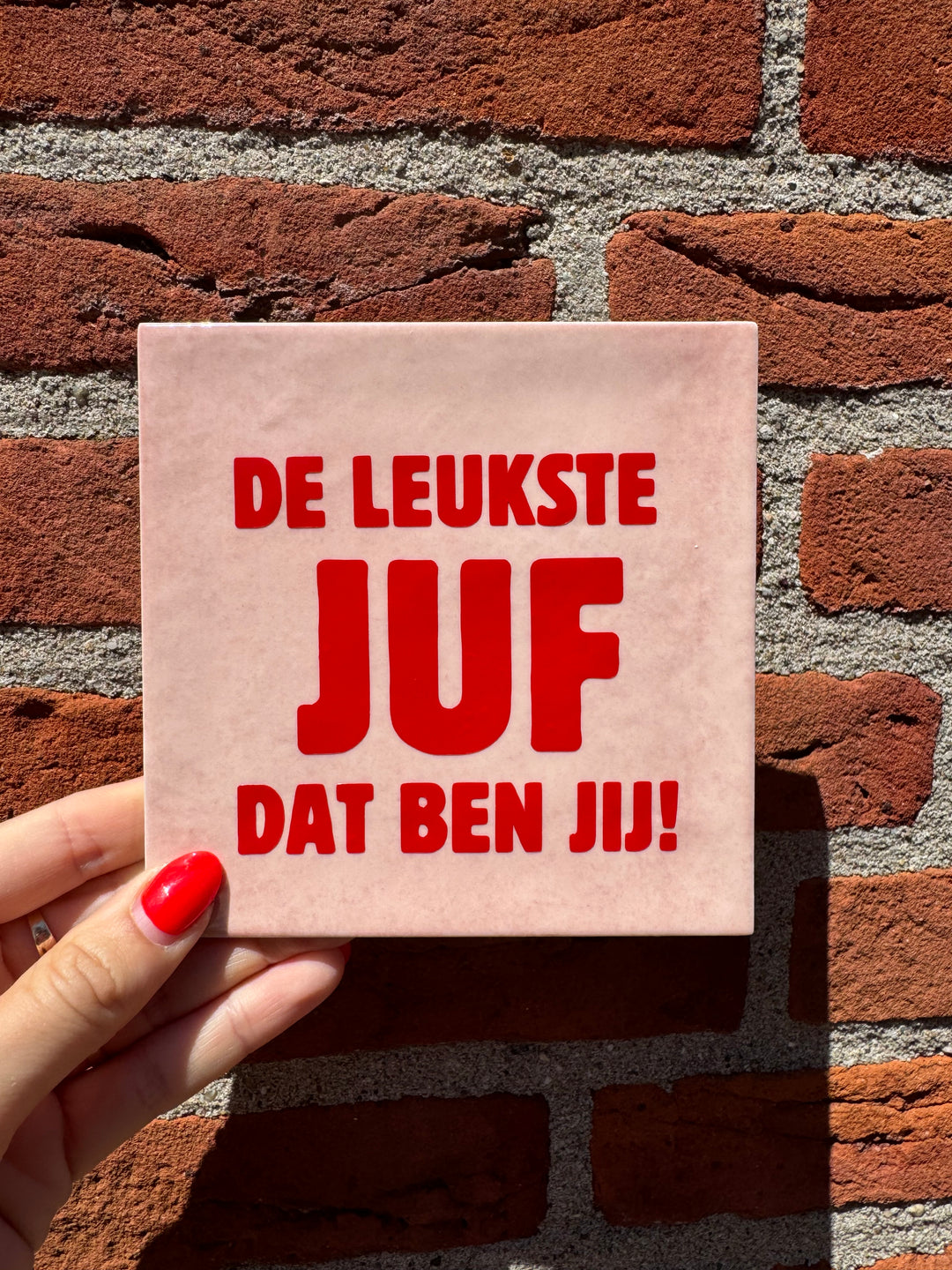 Tegeltje - De leukste juf dat ben jij