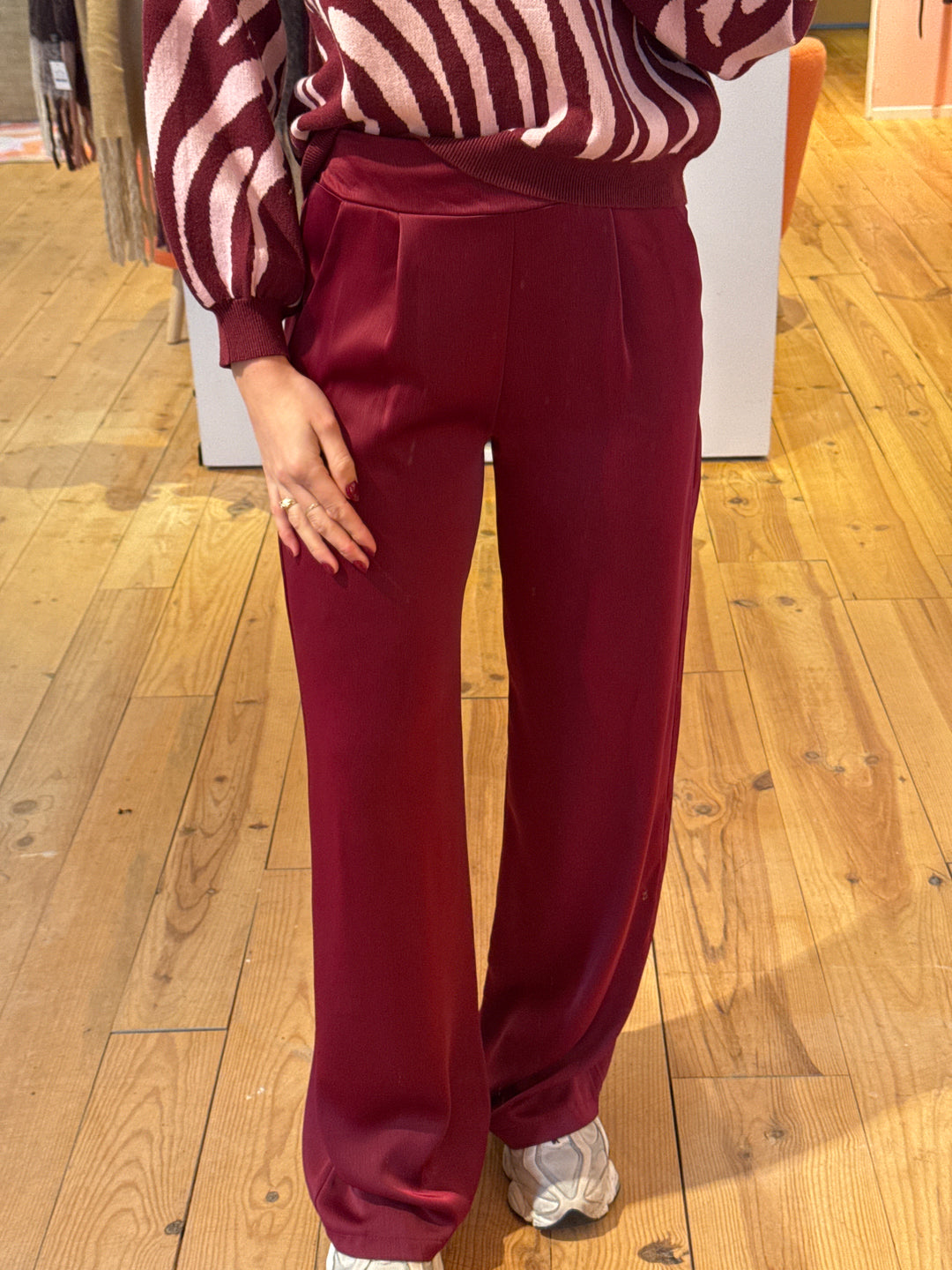 Satin pants - bordeaux