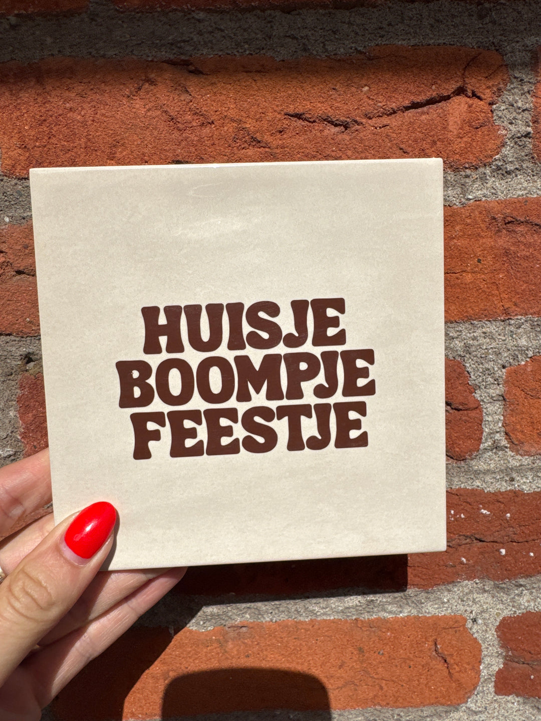 Tegeltje - huisje boompje feestje
