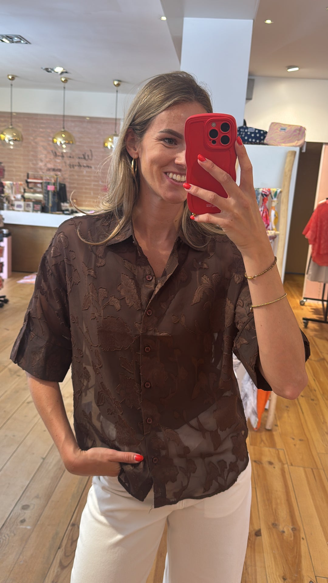 Blouse Nikki - bruin