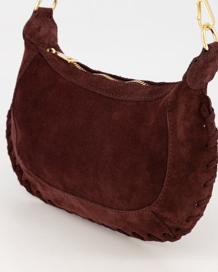 Helin suede bag - burgundy