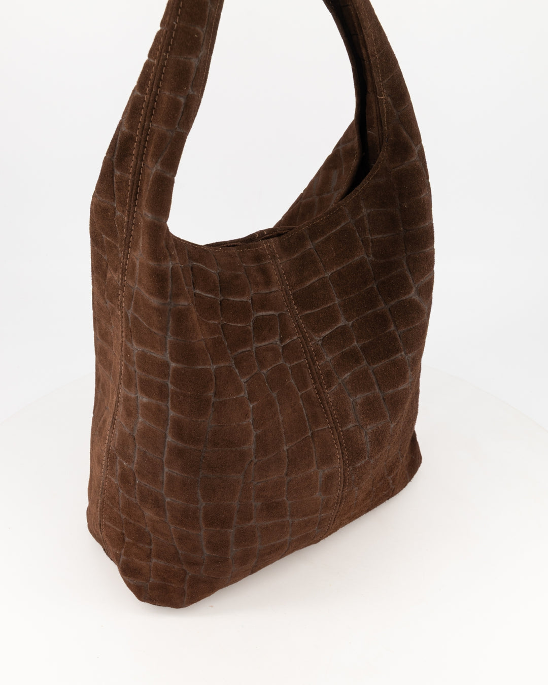 Loreen croco bag - dark brown