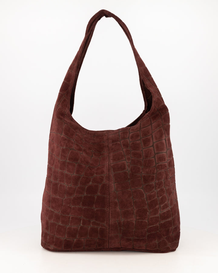 Loreen croco bag - bordeaux