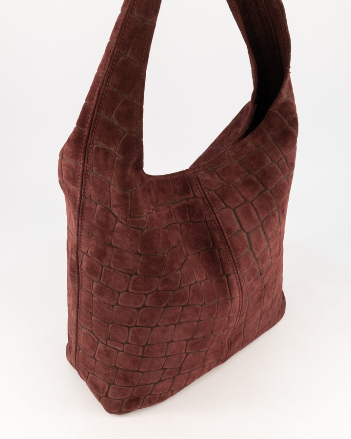 Loreen croco bag - bordeaux