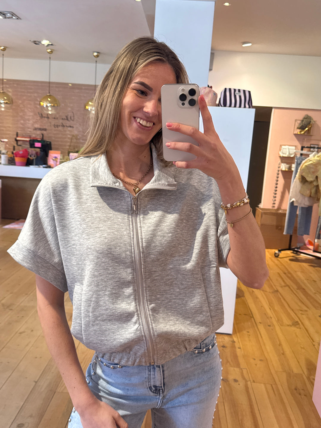Zipper top - grey