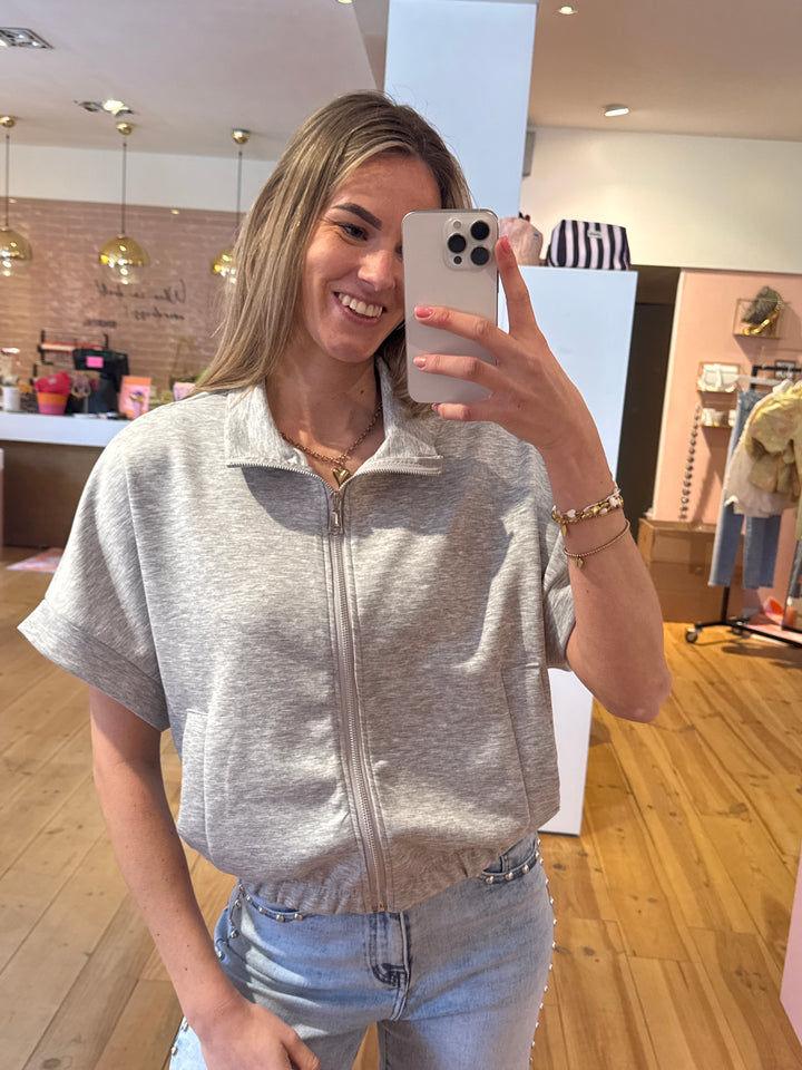 Zipper top - grey