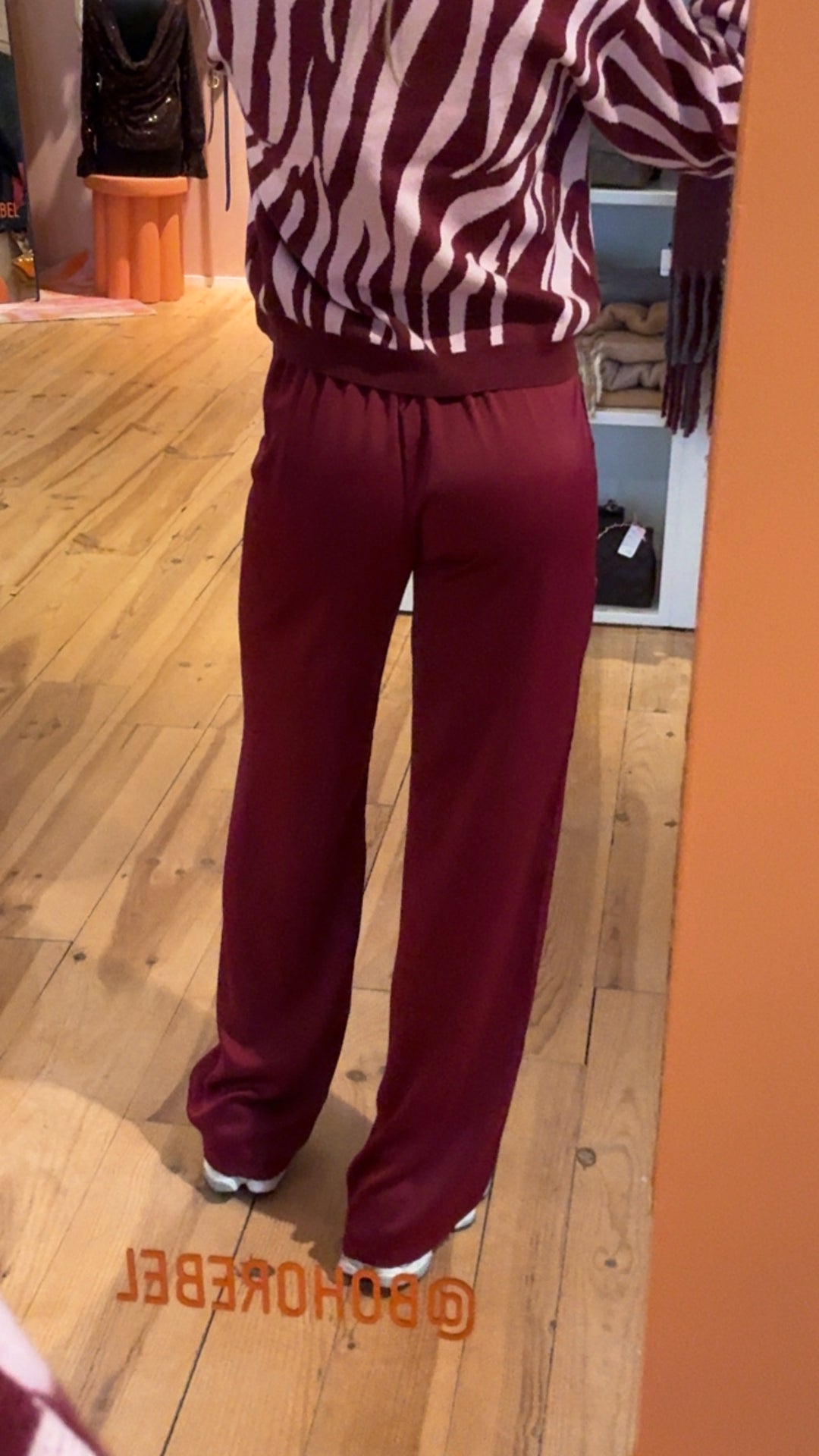 Satin pants - bordeaux