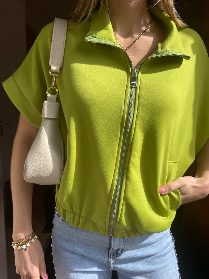 Zipper top - apple green