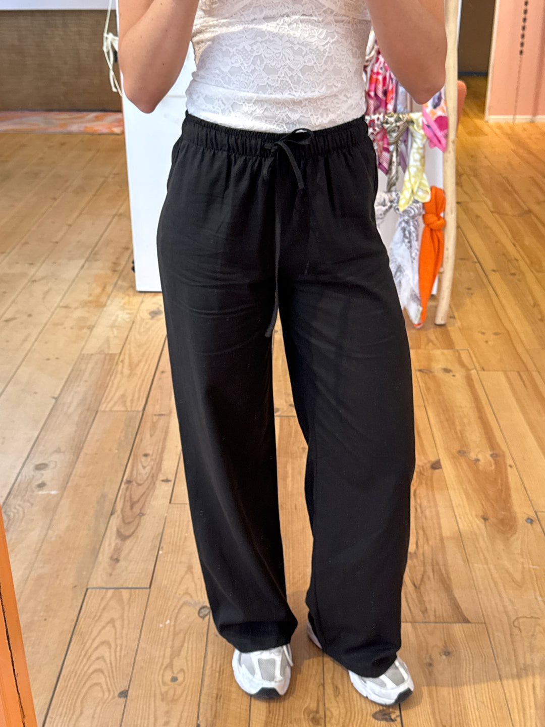Linnen pants - zwart