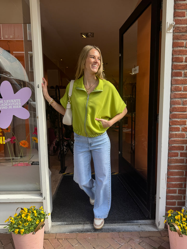 Zipper top - apple green