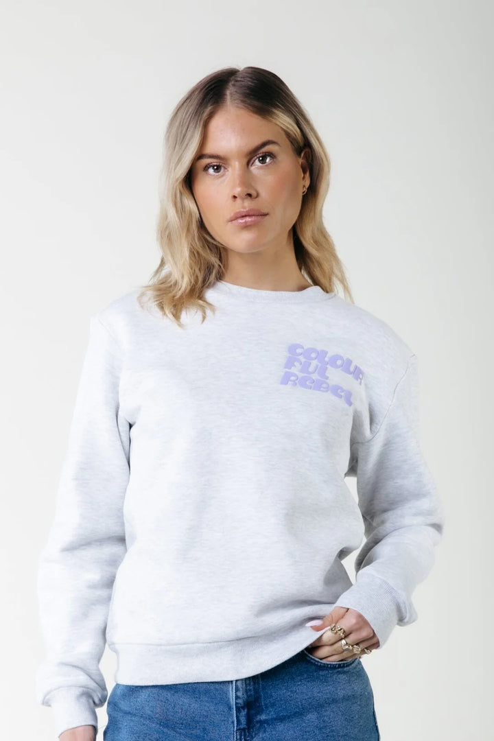 Puffed logo sweat grey