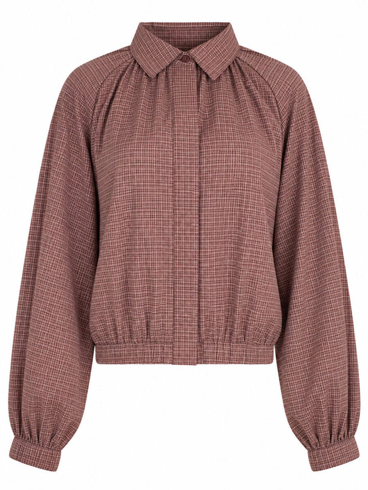 Blouse checked - bordeaux
