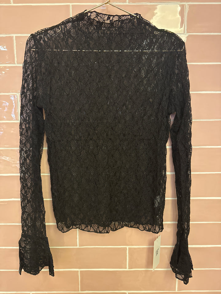 Lace top - zwart