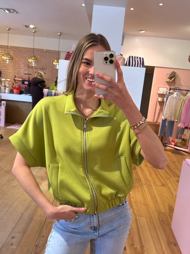 Zipper top - apple green