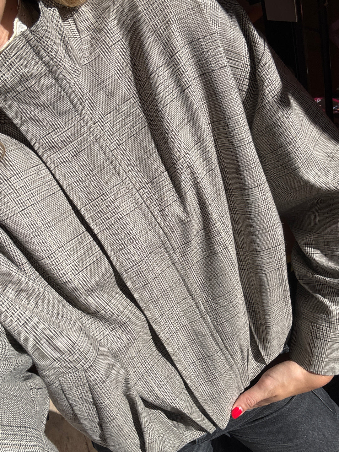 Checked grey bomber