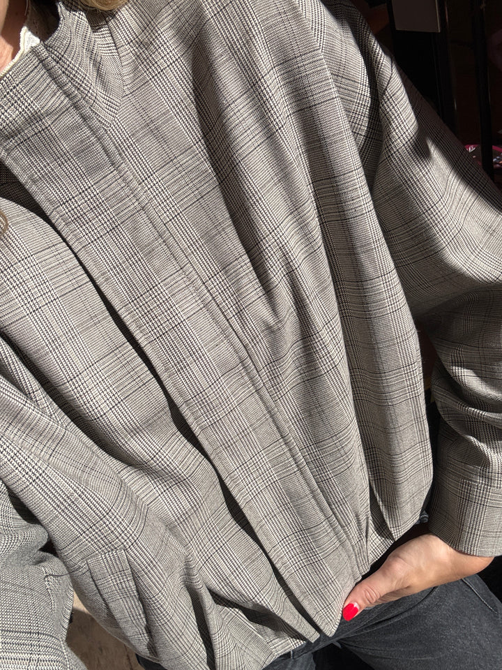 Checked grey bomber