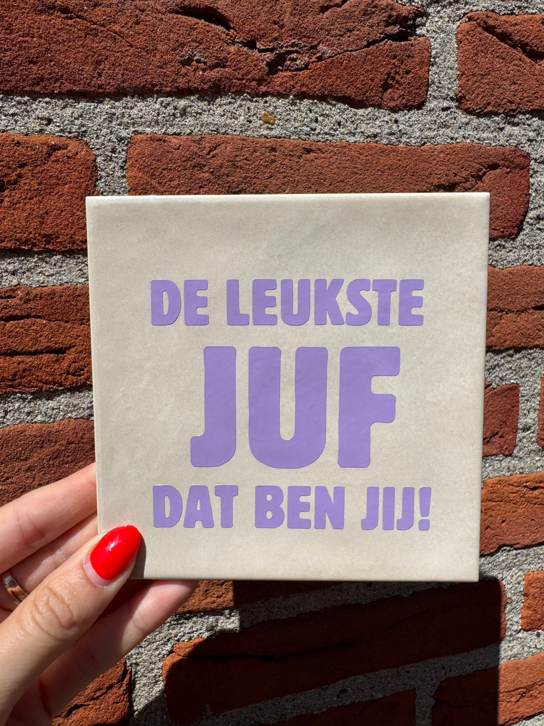 Tegeltje - De leukste juf dat ben jij