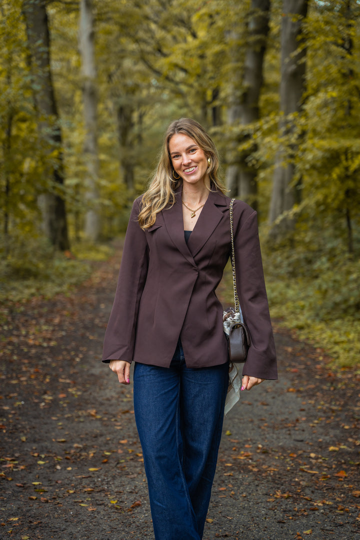 Fitted blazer bruin Mily
