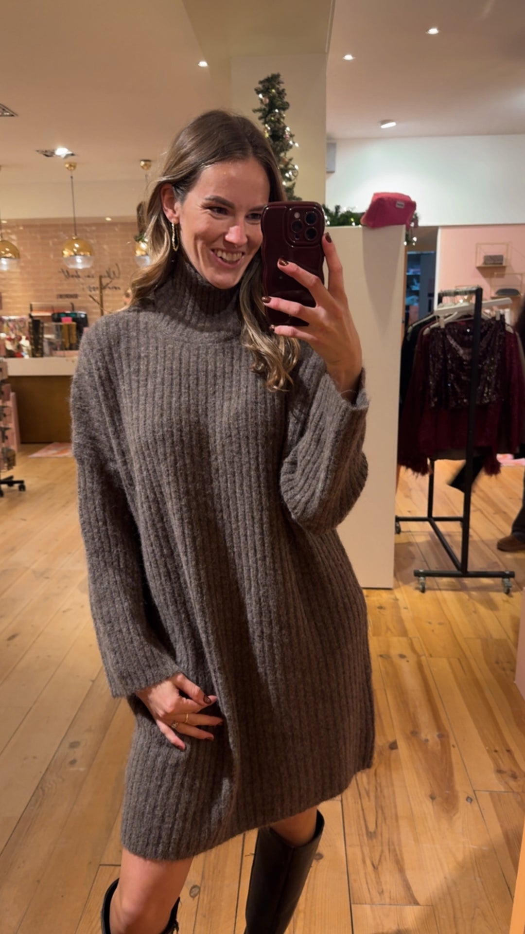 Knitted dres - bruin