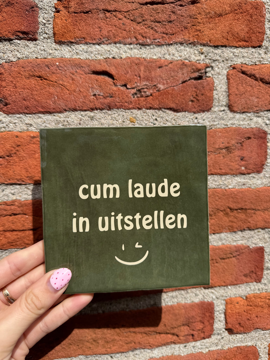 Tegeltje - Cum laude in uitstellen