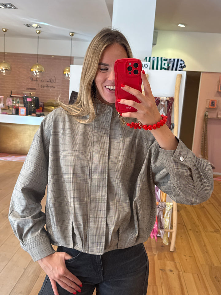 Checked grey bomber