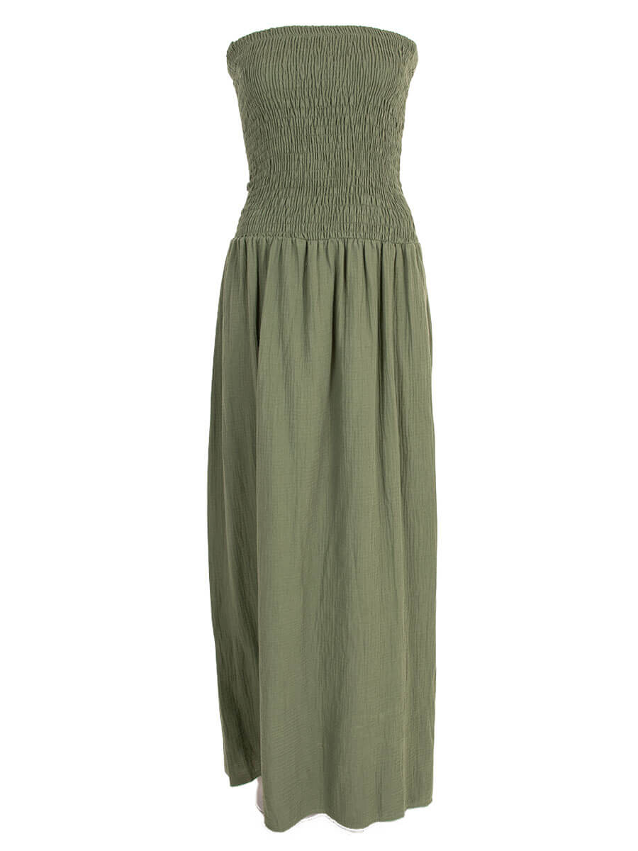 Smocked dress - army