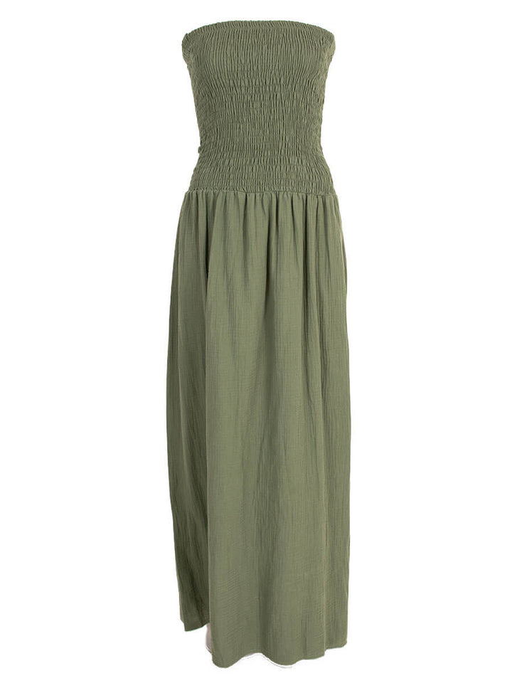 Smocked dress - army