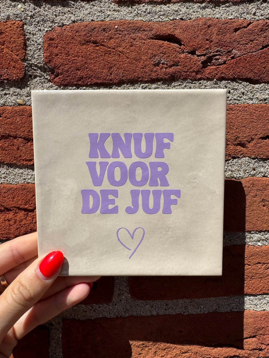 Tegeltje - knuf voor de juf
