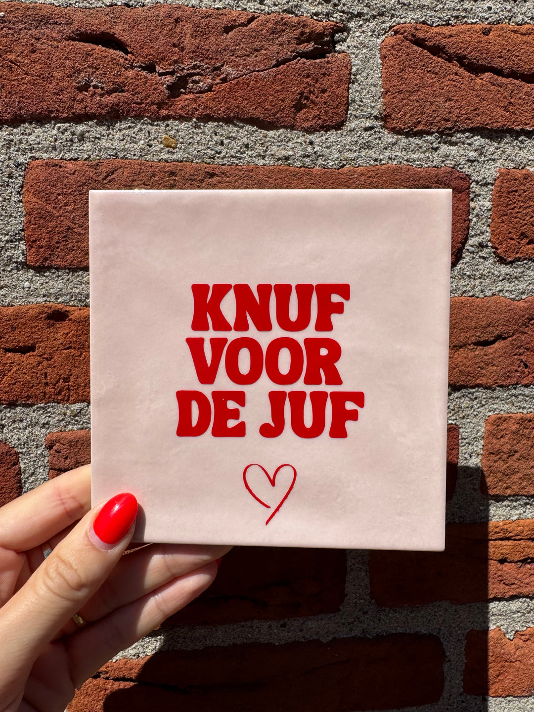 Tegeltje - knuf voor de juf