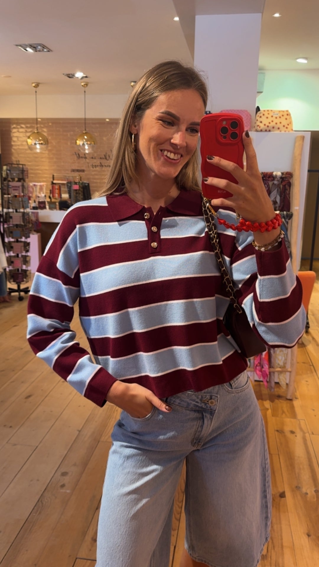 Sweater Moose - blauw rood