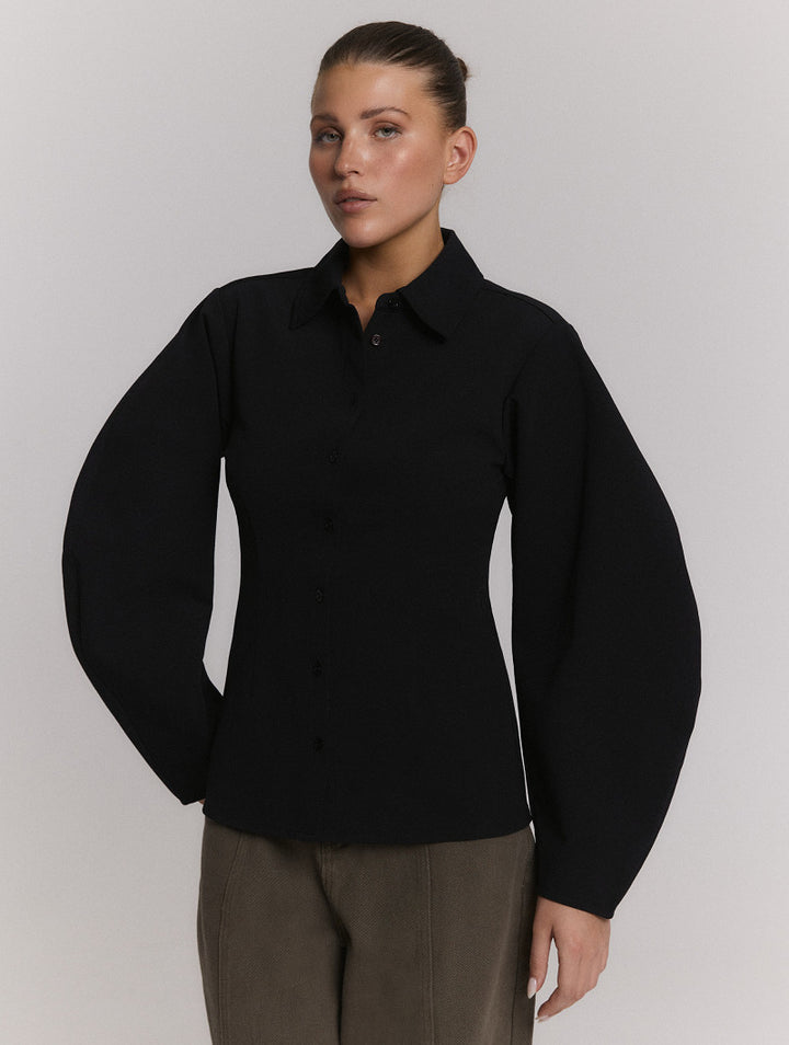 Balloon blouse - zwart