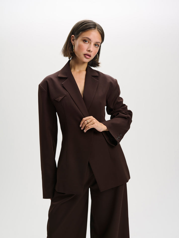 Fitted blazer bruin Mily